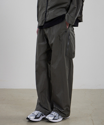 Light Weight Holographic String Cargo Pants - GRAY