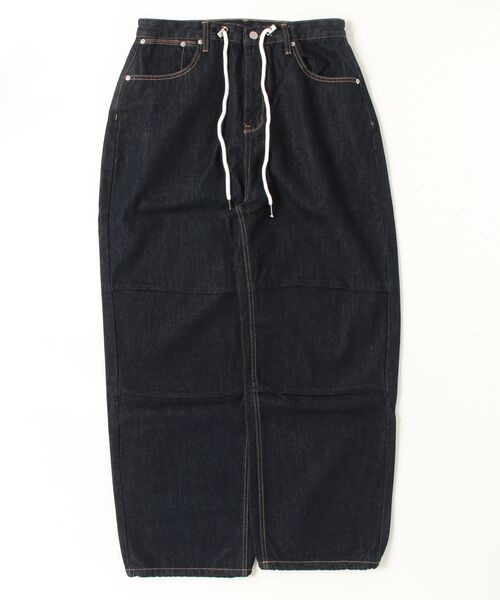 MUCENT(ムセント)の「【MUCENT】ブランド直輸入正規品/MUCENT/MAXXI BACK POCKET BIG LOGO DENIM(デニムパンツ・レディース・ダークブルー/ブラック・FREE)」の2枚目の写真