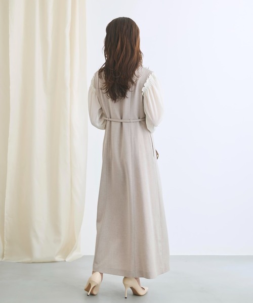 COHINA(コヒナ)の「トリアセリネンライクジレワンピース 【低身長・小柄女性】(ワンピース・レディース・ベージュ/ネイビー・SHORT/REGULAR)」の7枚目の写真
