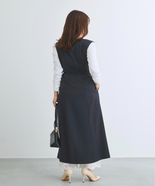COHINA(コヒナ)の「トリアセリネンライクジレワンピース 【低身長・小柄女性】(ワンピース・レディース・ベージュ/ネイビー・SHORT/REGULAR)」の11枚目の写真
