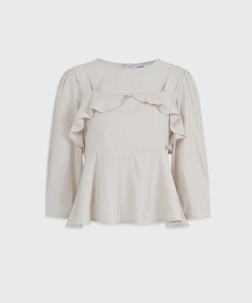 MICANE（ミケーネ）の「アベリンラッフルビスチェブラウス（シャツ/ブラウス・レディース・ピンクベージュ/アイボリー・SMALL/MEDIUM/LARGE/X-LARGE/XX-LARGE）」の12枚目の写真