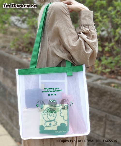 Flowering(フラワーリング)の「I’M DORAEMON/メッシュトートバッグ(トートバッグ・レディース・グリーン・FREE)」の8枚目の写真