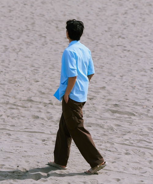 Snow Peak(スノーピーク)の「Snow Peak / Airo Short Sleeve Shirt エアロショートスリーブシャツ 半袖シャツ(シャツ/ブラウス・メンズ・ブラック/ライトブルー/ブラウン・S/M/L/XL)」の4枚目の写真