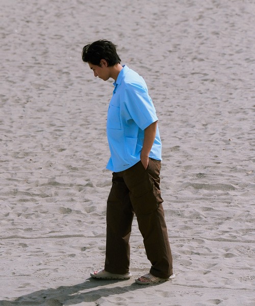 Snow Peak(スノーピーク)の「Snow Peak / Airo Short Sleeve Shirt エアロショートスリーブシャツ 半袖シャツ(シャツ/ブラウス・メンズ・ブラック/ライトブルー/ブラウン・S/M/L/XL)」の5枚目の写真