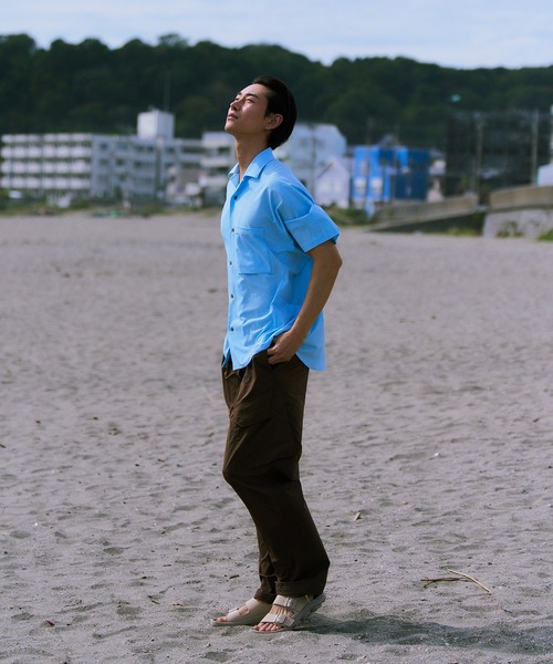 Snow Peak(スノーピーク)の「Snow Peak / Airo Short Sleeve Shirt エアロショートスリーブシャツ 半袖シャツ(シャツ/ブラウス・メンズ・ブラック/ライトブルー/ブラウン・S/M/L/XL)」の7枚目の写真