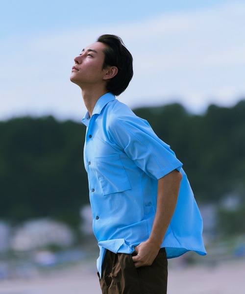 Snow Peak(スノーピーク)の「Snow Peak / Airo Short Sleeve Shirt エアロショートスリーブシャツ 半袖シャツ(シャツ/ブラウス・メンズ・ブラック/ライトブルー/ブラウン・S/M/L/XL)」の12枚目の写真