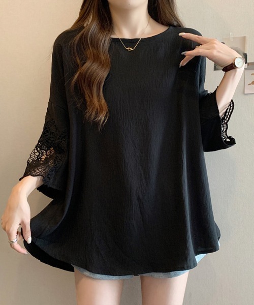 SallyLunn(サリーラン)の「大人フェミニンレーススリーブブラウス(シャツ/ブラウス・レディース・ホワイト/ブラック・LARGE/MEDIUM)」の7枚目の写真