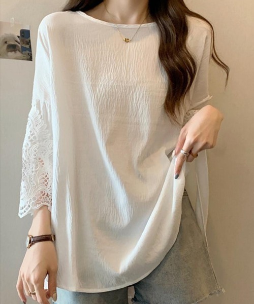 SallyLunn(サリーラン)の「大人フェミニンレーススリーブブラウス(シャツ/ブラウス・レディース・ホワイト/ブラック・LARGE/MEDIUM)」の12枚目の写真