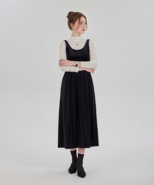 MAIA（マイア）の「ベルベットフラワーワンピース-ブラック（テンセルTシャツセット）（ワンピース・レディース・その他・MEDIUM/LARGE）」の7枚目の写真