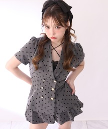 one after another NICE CLAUP（ワンアフターアナザーナイスクラップ）の「【セットアップ可能】レースアップペプラムジャケット（テーラードジャケット）」