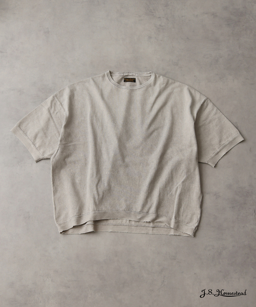 JOURNAL STANDARD J.S HOMESTEAD（ジャーナルスタンダードホームステッド）の「J.S.Homestead / オーバー ラージ ポンチョ ショートスリーブ Tシャツ（Tシャツ/カットソー・メンズ・ブラウン/チャコールグレー/ブラック/ライトグリーン・FREE）」の2枚目の写真