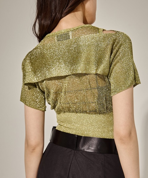TAN（タン）の「[TAN/タン]SHINY 2PIECES TOPS（その他トップス・レディース・ブラウン/オリーブ/ブラック・FREE）」の3枚目の写真