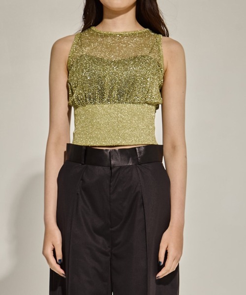 TAN（タン）の「[TAN/タン]SHINY 2PIECES TOPS（その他トップス・レディース・ブラウン/オリーブ/ブラック・FREE）」の15枚目の写真