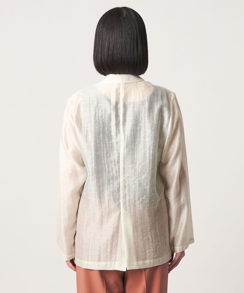 A DAY IN THE LIFE UNITED ARROWS(アデイインザライフユナイテッドアローズ)の「シアー ダブルジャケット ‐ウォッシャブル‐ <A DAY IN THE LIFE>(テーラードジャケット・レディース・ベージュ/オフホワイト/ブラック・FREE)」の12枚目の写真