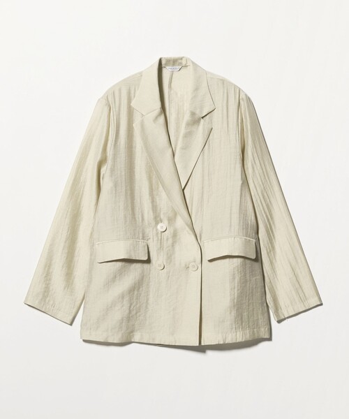A DAY IN THE LIFE UNITED ARROWS(アデイインザライフユナイテッドアローズ)の「シアー ダブルジャケット ‐ウォッシャブル‐ <A DAY IN THE LIFE>(テーラードジャケット・レディース・ベージュ/オフホワイト/ブラック・FREE)」の13枚目の写真