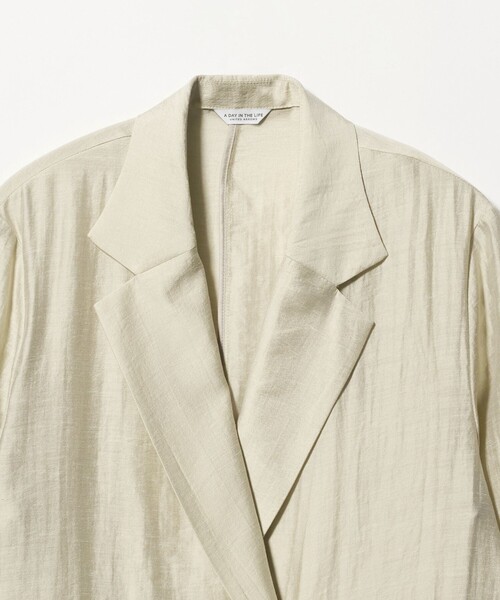 A DAY IN THE LIFE UNITED ARROWS(アデイインザライフユナイテッドアローズ)の「シアー ダブルジャケット ‐ウォッシャブル‐ <A DAY IN THE LIFE>(テーラードジャケット・レディース・ベージュ/オフホワイト/ブラック・FREE)」の15枚目の写真