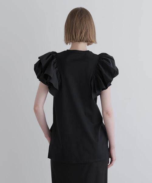 LE PHIL(ルフィル)の「◆布帛コンビギャザープルオーバー(Tシャツ/カットソー・レディース・ブラック/ホワイト・F)」の13枚目の写真