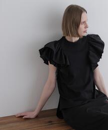 LE PHIL(ルフィル) 長袖カットソー サイズF レディース新品同様  - 黒 クルーネック/フリル LE PHIL(ル フィル)｜【LE PHIL SPORTS】ナイロンフリルブラウス