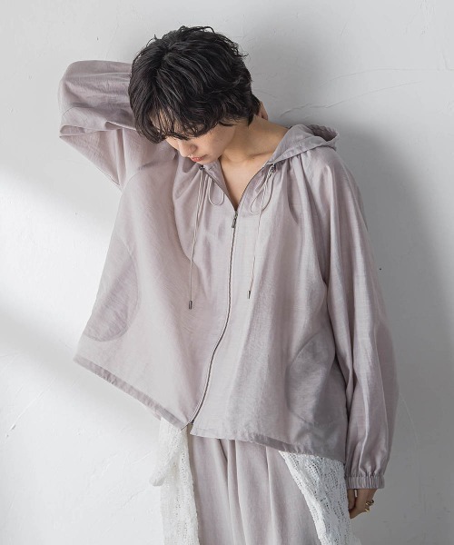 MAYSON GREY(メイソングレイ)の「【40周年限定】シアースラブドロストフーディブルゾン(ブルゾン・レディース・ライトグレー/オフホワイト/ブルー・M)」の20枚目の写真