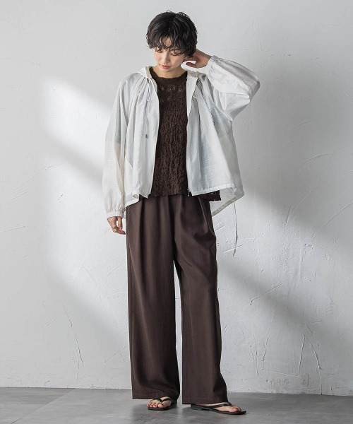 MAYSON GREY(メイソングレイ)の「【40周年限定】シアースラブドロストフーディブルゾン(ブルゾン・レディース・ライトグレー/オフホワイト/ブルー・M)」の11枚目の写真