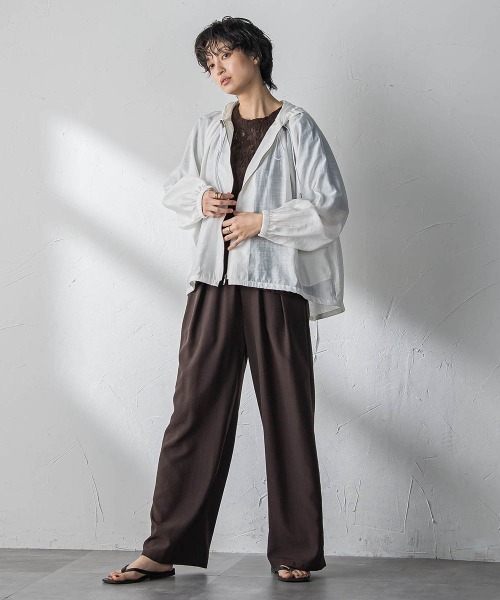 MAYSON GREY(メイソングレイ)の「【40周年限定】シアースラブドロストフーディブルゾン(ブルゾン・レディース・ライトグレー/オフホワイト/ブルー・M)」の12枚目の写真