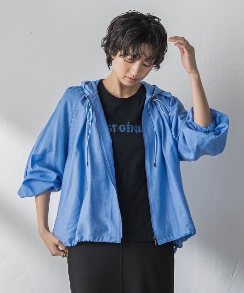 MAYSON GREY(メイソングレイ)の「【40周年限定】シアースラブドロストフーディブルゾン(ブルゾン・レディース・ライトグレー/オフホワイト/ブルー・M)」の14枚目の写真