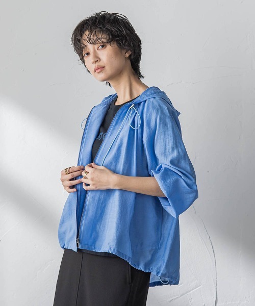 MAYSON GREY(メイソングレイ)の「【40周年限定】シアースラブドロストフーディブルゾン(ブルゾン・レディース・ライトグレー/オフホワイト/ブルー・M)」の15枚目の写真