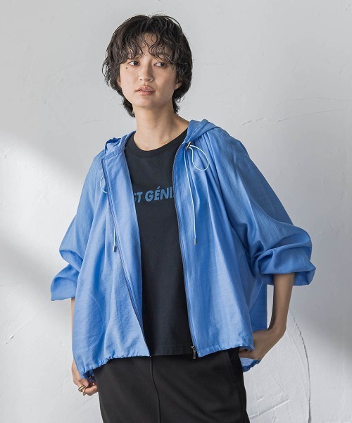 MAYSON GREY(メイソングレイ)の「【40周年限定】シアースラブドロストフーディブルゾン(ブルゾン・レディース・ライトグレー/オフホワイト/ブルー・M)」の16枚目の写真
