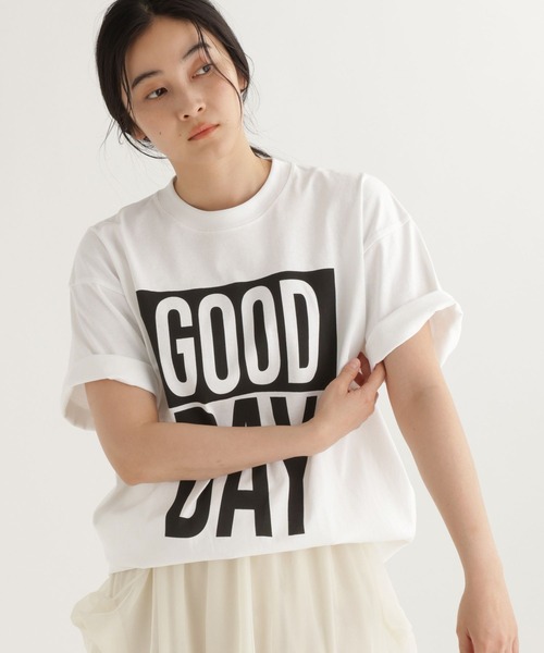 studio CLIP(スタディオクリップ)の「【daily CLIP】BIGロゴルーズTシャツ(Tシャツ/カットソー・レディース・ホワイト/ブラウン/グレー・FREE)」の2枚目の写真