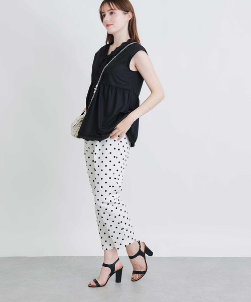 PICCIN PERLA(ピッチンペルラ)の「タックプリーツペプラムブラウス(シャツ/ブラウス・レディース・ブラック/オフホワイト・M)」の14枚目の写真