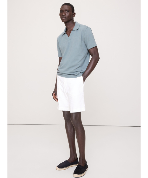 Banana Republic(バナナリパブリック)の「メッシュ ジョニー カラー ポロシャツ(ポロシャツ・メンズ・アイボリー/グリーン・S/M/L/XL)」の1枚目の写真