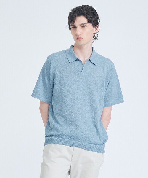 ABAHOUSE GRAY(アバハウスグレイ)の「ブークレー スキッパーポロシャツ(ポロシャツ・メンズ・ブルー/ブラック/モスグリーン/ライトグレー・50/48/46)」の4枚目の写真