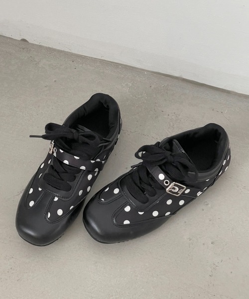 Shoes in Closet（シューズインクローゼット）の「超軽量 ドット柄 フラット スニーカー 481（スニーカー・レディース・ホワイト/ブラック・M/LL/L/S）」の14枚目の写真