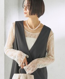 little black:〈手洗い可能〉2WAY レース ロング スリーブ TEE