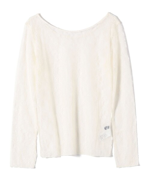 ships little black（シップスリトルブラック）の「little black:〈手洗い可能〉2WAY レース ロング スリーブ TEE（Tシャツ/カットソー・レディース・ブラック/オフホワイト・ONE SIZE）」の13枚目の写真