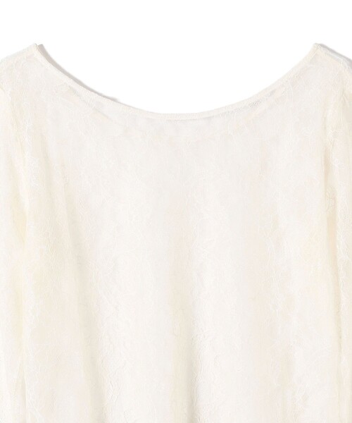 ships little black（シップスリトルブラック）の「little black:〈手洗い可能〉2WAY レース ロング スリーブ TEE（Tシャツ/カットソー・レディース・ブラック/オフホワイト・ONE SIZE）」の15枚目の写真