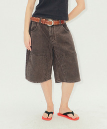 ERTR（イーアールティーアール）の「Carpenter Buckle Bermuda Denim Pants Brown（その他パンツ）」