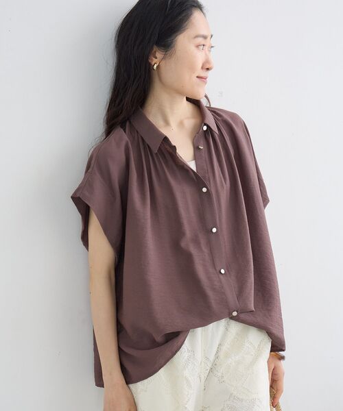 le.coeur blanc（ルクールブラン）の「【二の腕カバー】ヴィンテージライクフレンチブラウス（シャツ/ブラウス・レディース・オフホワイト/ブラウン/ネイビー/オレンジ/ライトブルー・38）」の16枚目の写真