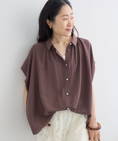 le.coeur blanc（ルクールブラン）の「【二の腕カバー】ヴィンテージライクフレンチブラウス（シャツ/ブラウス・レディース・オフホワイト/ブラウン/ネイビー/オレンジ/ライトブルー・38）」の17枚目の写真