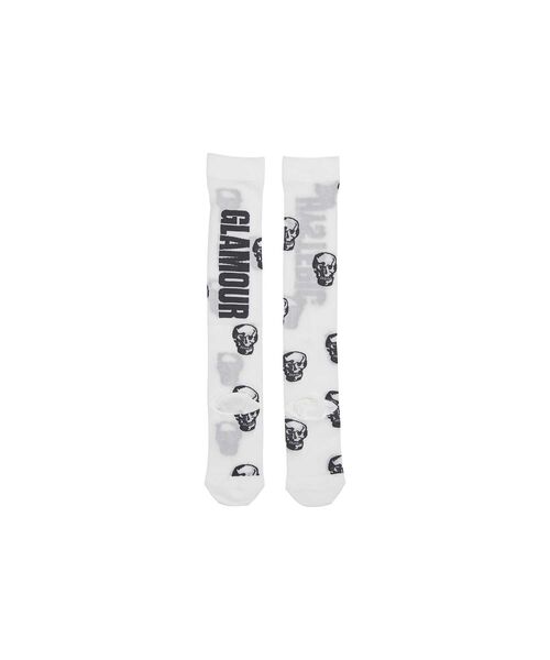 HYSTERIC GLAMOUR（ヒステリックグラマー）の「SKULL シアーハイソックス（ソックス/靴下・レディース・ブルー/ホワイト/ブラック・FREE）」の4枚目の写真