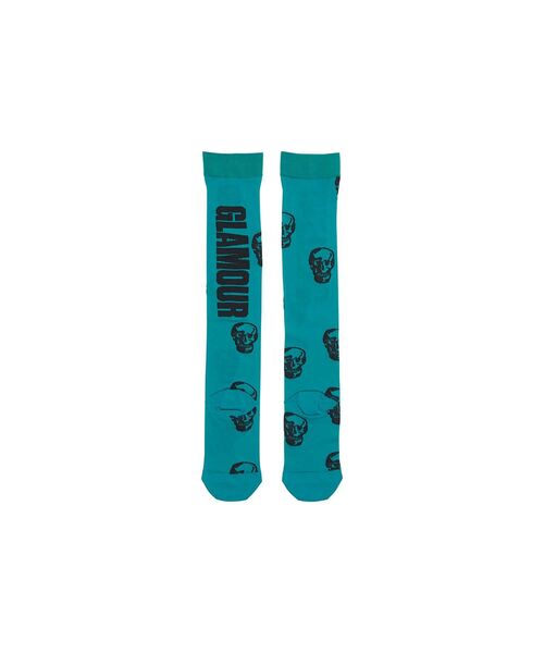 HYSTERIC GLAMOUR（ヒステリックグラマー）の「SKULL シアーハイソックス（ソックス/靴下・レディース・ブルー/ホワイト/ブラック・FREE）」の5枚目の写真