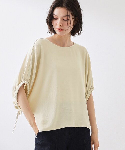 THE SHOP TK (ザ ショップ ティーケー )の「【ひんやり/防しわ/UV/吸水速乾】袖ドロストドルマントップス(シャツ/ブラウス・レディース・ナチュラル/ダークオレンジ/ブルー/ダークブラウン系8/スミクロ・12/13)」の9枚目の写真