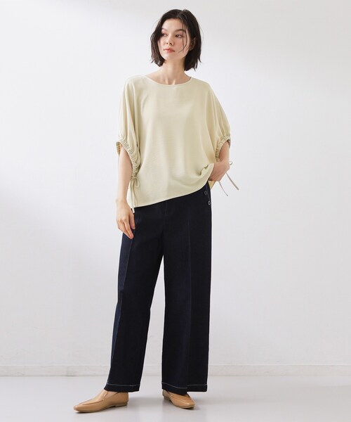 THE SHOP TK (ザ ショップ ティーケー )の「【ひんやり/防しわ/UV/吸水速乾】袖ドロストドルマントップス(シャツ/ブラウス・レディース・ナチュラル/ダークオレンジ/ブルー/ダークブラウン系8/スミクロ・12/13)」の11枚目の写真