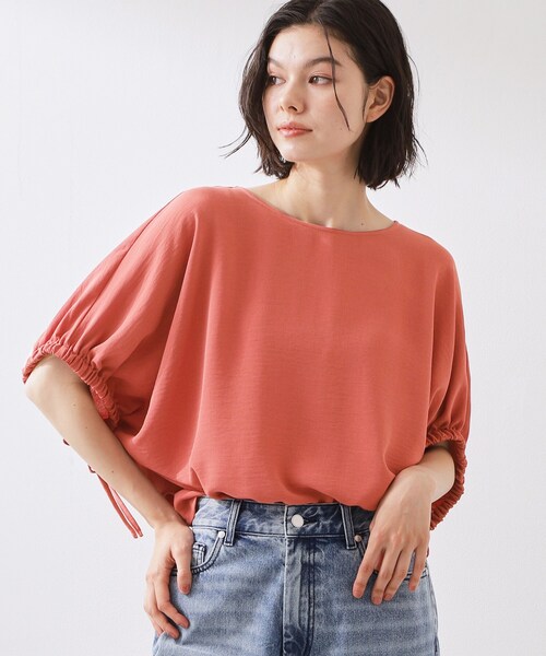 THE SHOP TK (ザ ショップ ティーケー )の「【ひんやり/防しわ/UV/吸水速乾】袖ドロストドルマントップス(シャツ/ブラウス・レディース・ナチュラル/ダークオレンジ/ブルー/ダークブラウン系8/スミクロ・12/13)」の13枚目の写真