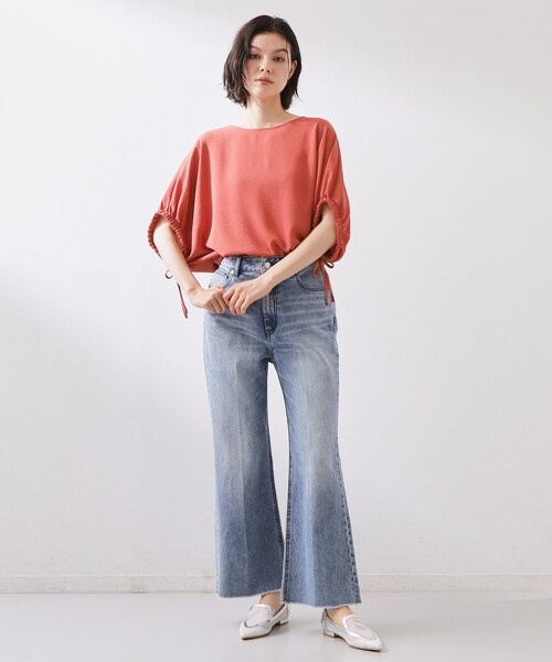 THE SHOP TK (ザ ショップ ティーケー )の「【ひんやり/防しわ/UV/吸水速乾】袖ドロストドルマントップス(シャツ/ブラウス・レディース・ナチュラル/ダークオレンジ/ブルー/ダークブラウン系8/スミクロ・12/13)」の15枚目の写真