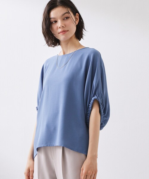 THE SHOP TK (ザ ショップ ティーケー )の「【ひんやり/防しわ/UV/吸水速乾】袖ドロストドルマントップス(シャツ/ブラウス・レディース・ナチュラル/ダークオレンジ/ブルー/ダークブラウン系8/スミクロ・12/13)」の17枚目の写真