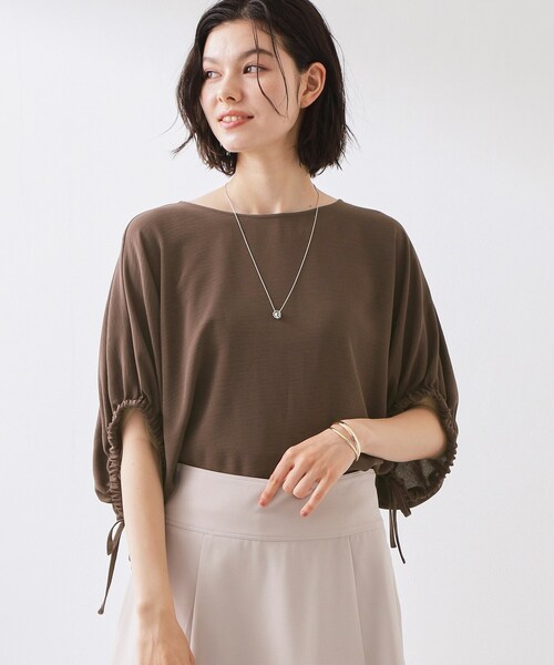 THE SHOP TK (ザ ショップ ティーケー )の「【ひんやり/防しわ/UV/吸水速乾】袖ドロストドルマントップス(シャツ/ブラウス・レディース・ナチュラル/ダークオレンジ/ブルー/ダークブラウン系8/スミクロ・12/13)」の21枚目の写真
