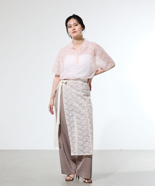 IENA(イエナ)の「《一部店舗限定》フラワージャガード ラップスカート(スカート・レディース・ピンク/グリーン・FREE)」の14枚目の写真