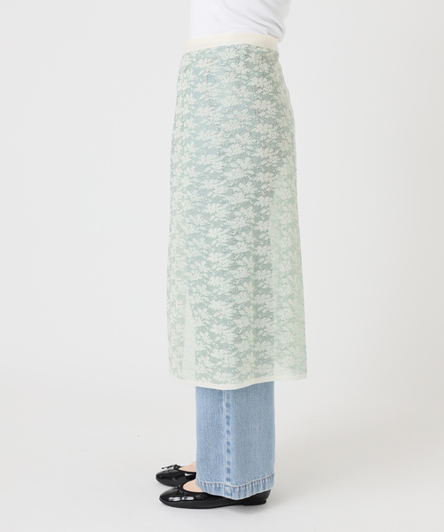IENA(イエナ)の「《一部店舗限定》フラワージャガード ラップスカート(スカート・レディース・ピンク/グリーン・FREE)」の3枚目の写真
