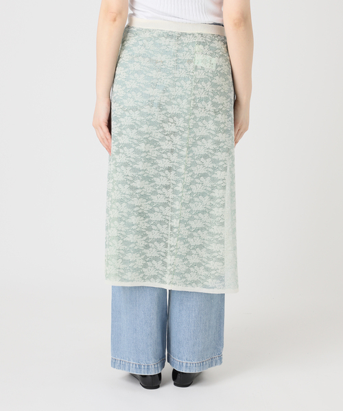 IENA(イエナ)の「《一部店舗限定》フラワージャガード ラップスカート(スカート・レディース・ピンク/グリーン・FREE)」の4枚目の写真